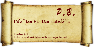 Péterfi Barnabás névjegykártya